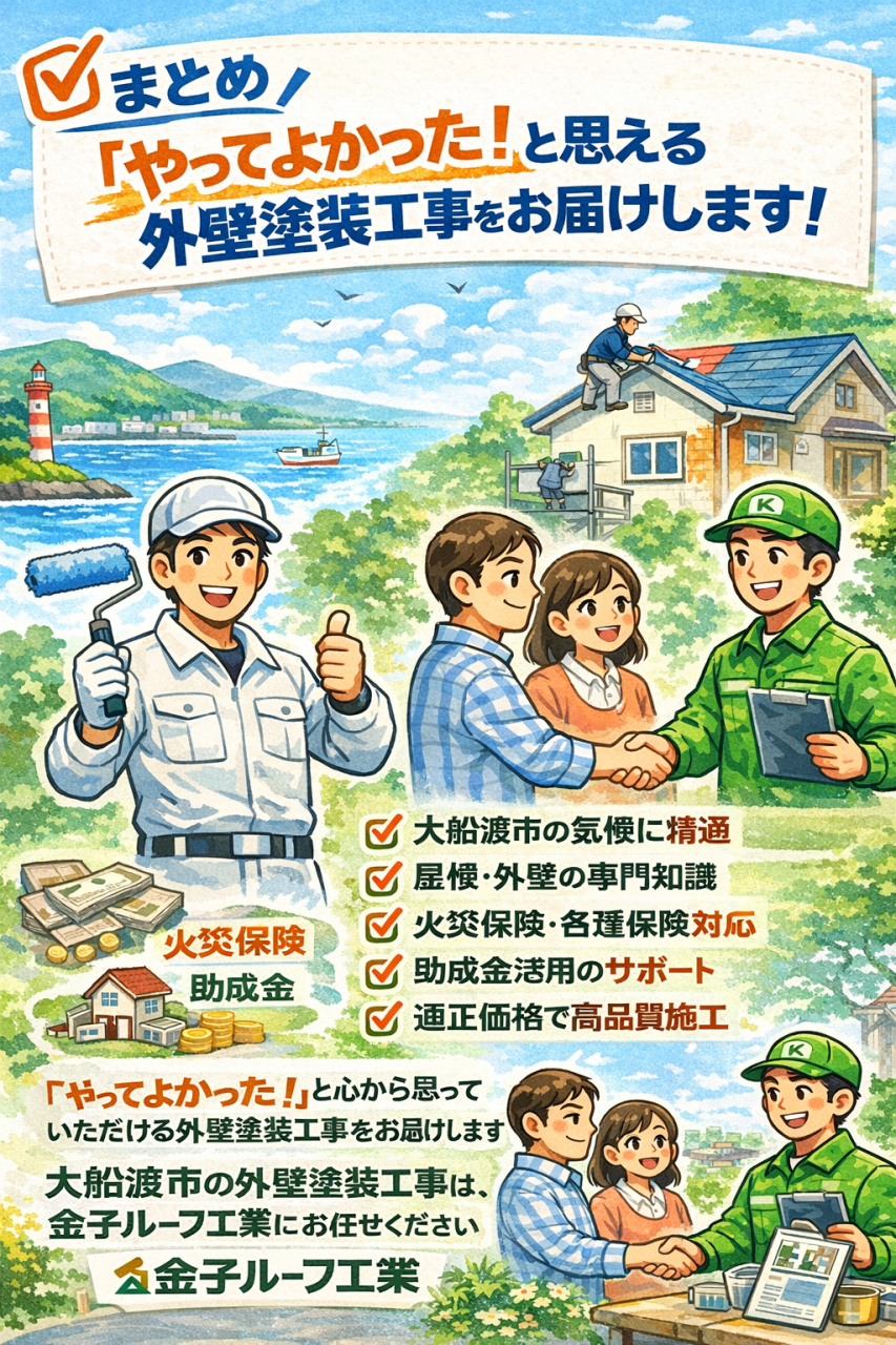 【外壁塗装】金子ルーフ工業が大船渡市で選ばれる理由